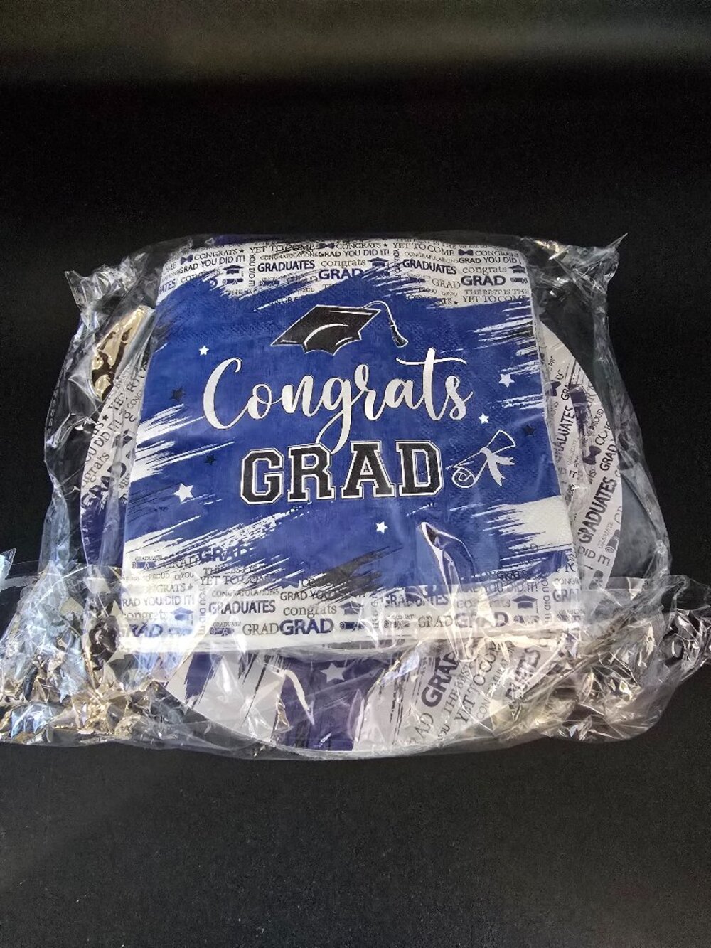 Graduation Party Tableware Set 24 Guest Navy Blue Congrats Grad NIB